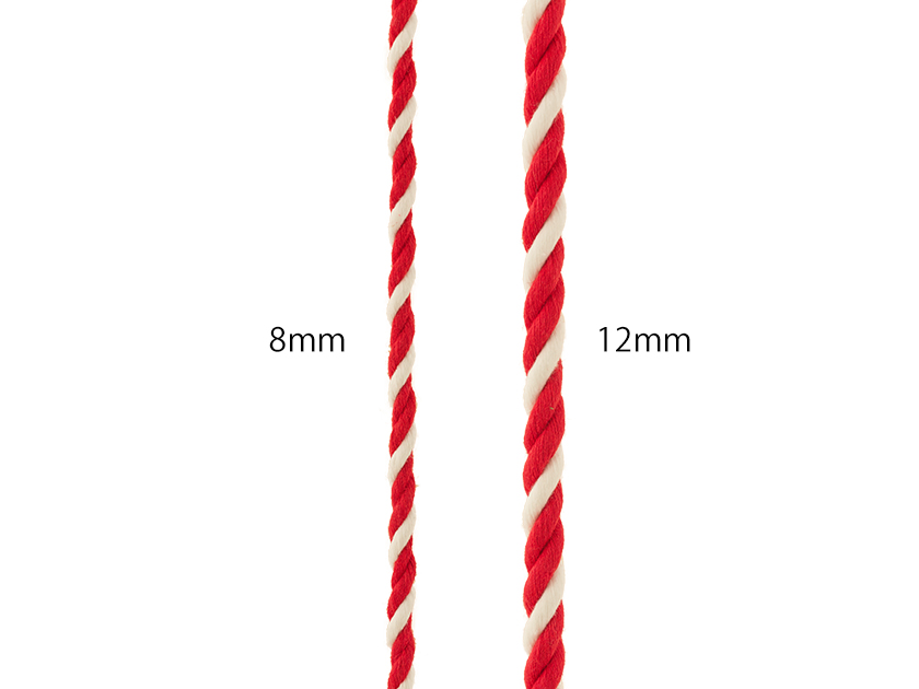 63％以上節約 紅白ロープ 紅白紐 太さ12ミリ メートル単位で切り売り アクリル製